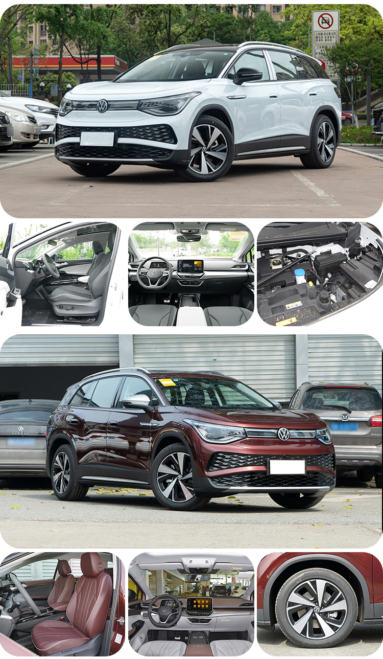 Small Electric Vehicle Vw ID6 2023 EV RHD Car with 7-Seater Electric SUV and Ternary Lithium Battery in White Exterior