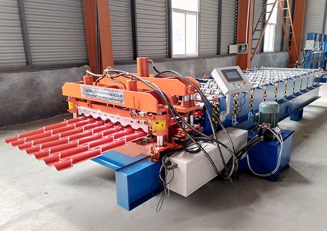 Automatic Glazed Tile Making Machine , Corrugated Wall Panel Roll Forming Machine