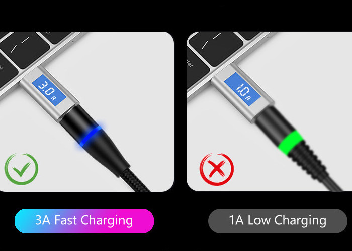 360 Rotate 2M 5V 3A Magnetic 3 In 1 Charging Cable