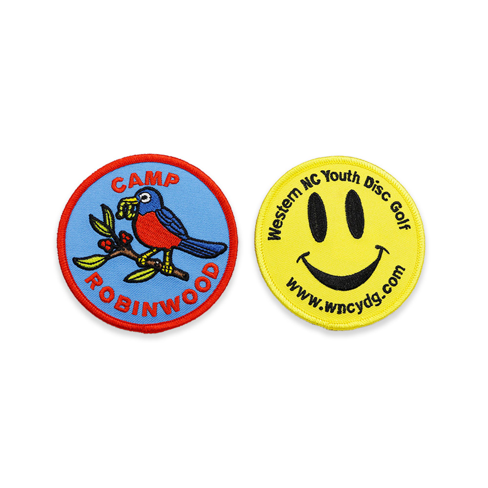 Twill 3D Embroidery Iron On Jean Patches Custom Sew On Badges