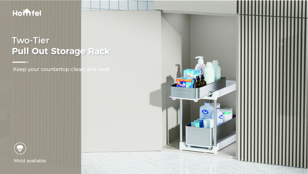 Efficiently Organize With Under Sink Organizer Standing Storage Rack