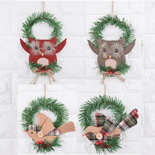 owl bird design Door Christmas Wreath Decoration for Windows and Kid's Room