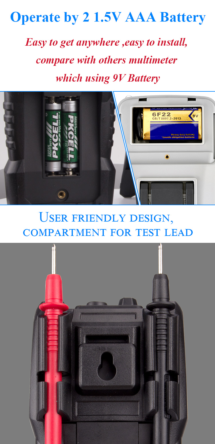 Habotest HT113A Handheld AC DC Digital Multimeter Professional Voltmeter LCD Display 2000 counts with CE