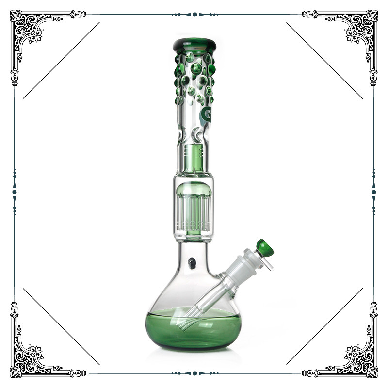 17.5'' Tall Grace Glass Beaker Bong 12 Arms Perc Heady Hookah Pipe Tree Downstem