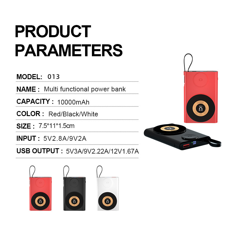 Multifunction Phone Wireless Charging Magnetic Power Bank Station 10000mah