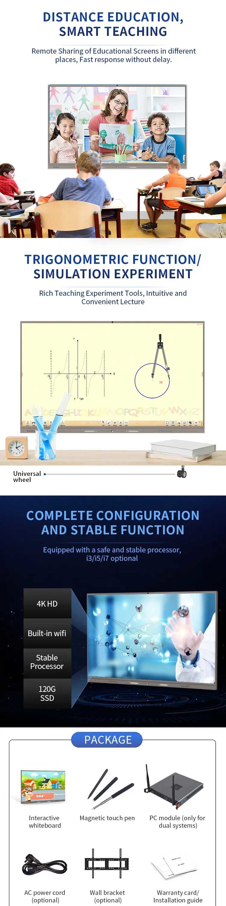 Lcd Electronic Interactive Board Display , Company Conference Intelligent Whiteboard