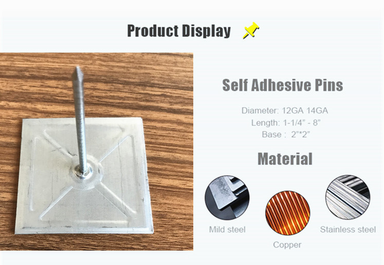 50mm Galvanized Self Stick Insulation Pins With Aluminum Pins