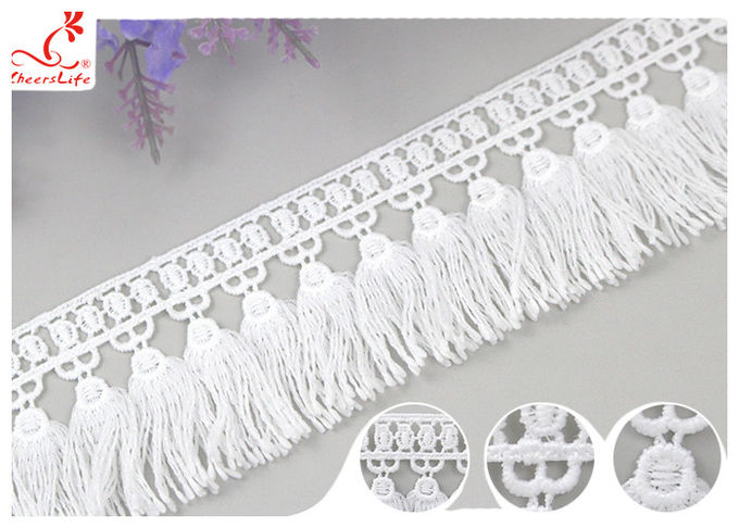 French Venice Guipure Tassels Fringe Polyester Lace Trim For Clothing Decorative