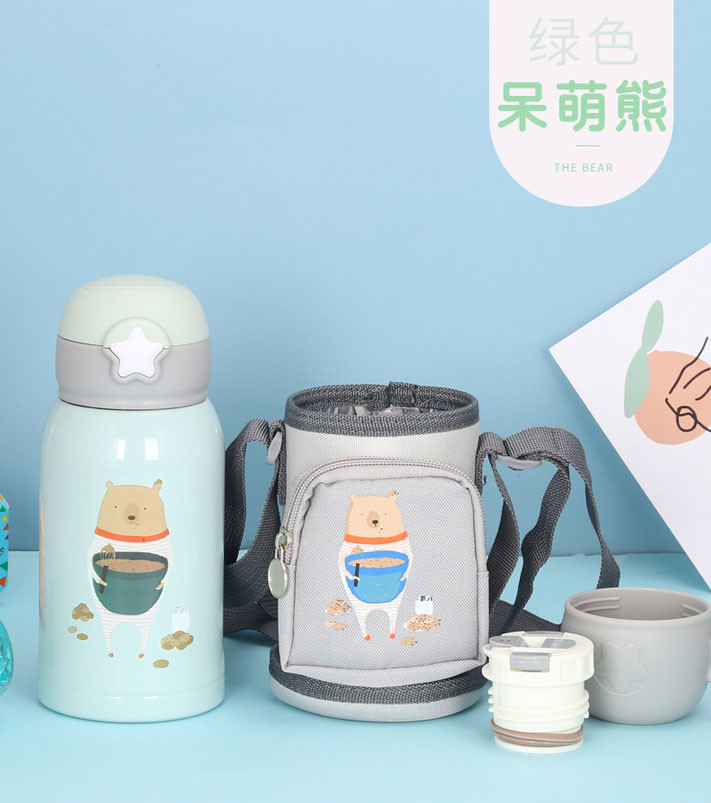 Double Wall Stainless Steel Vacuum Childrens Flask Bottle With Bag 600ML