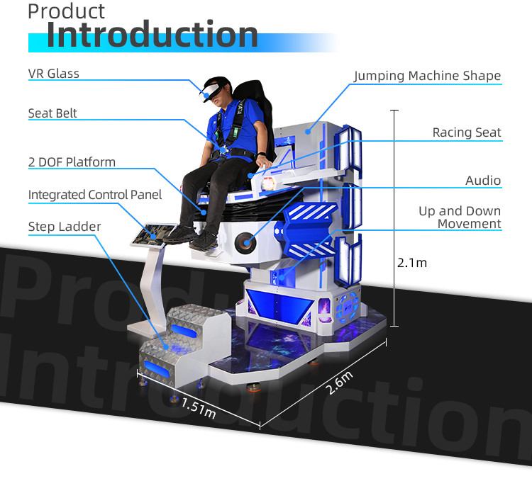 1 Seat Amusement Park VR Game 9D Motion 2 DOF Bungee Jumping Simulator