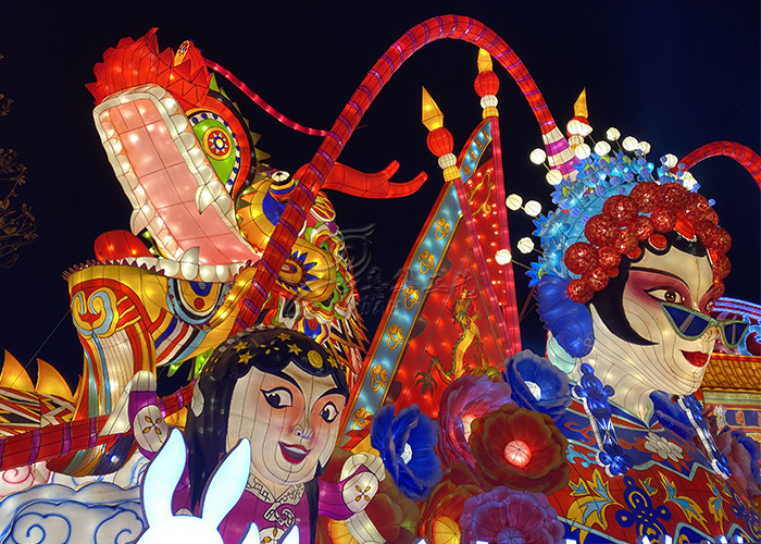 Folk Carving Fabric Lanterns Of Traditional Culture Dramatic Characters Design