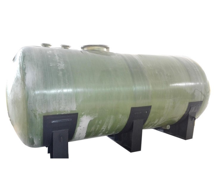 2.5m3 Green Cylindrical FRP Horizontal Tank For Water Purification