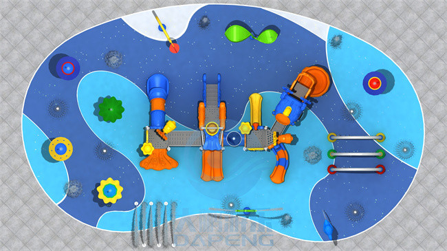 50 ㎡ Children Aqua Park Design With Water Splash Pad, Spray Park With EPDM Floor