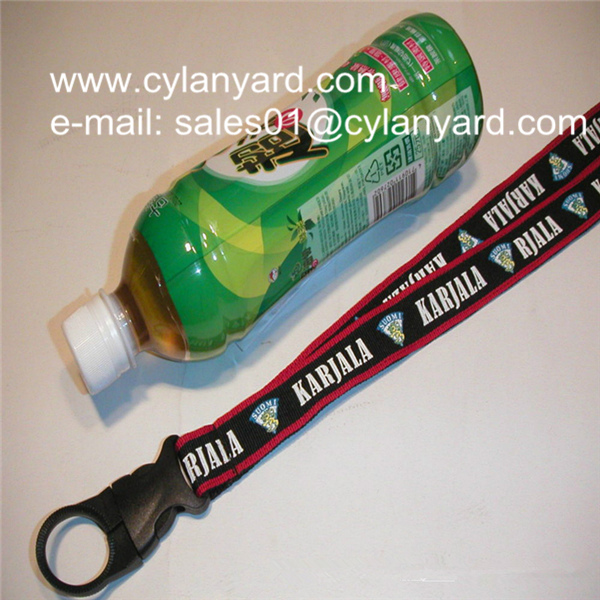 Polyester lanyard with water bottle holder