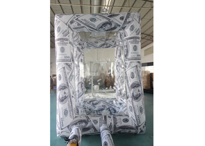 2.3x3.2mH Oxford Dollars Printing Inflatable Money Machine Booth