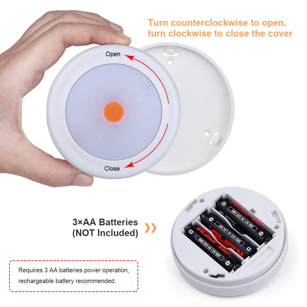 4.5VDC Battery Powered Led Wardrobe Lights 0.5W Remote Controlled Puck Lights
