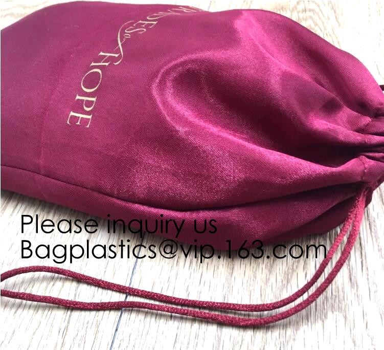 Gold thick Satin Drawstring Gift Bags,Black Drawstring Satin Bag With Ruffle,Small Satin Drawstrings Bags For Jewelry