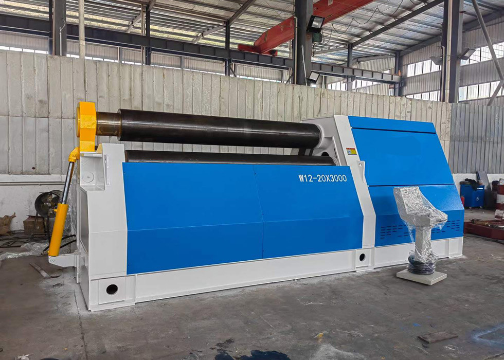 CNC Hydraulic 4 Rollers Plate Rolling Machine 20x3000 Carbon Steel Metal Sheet