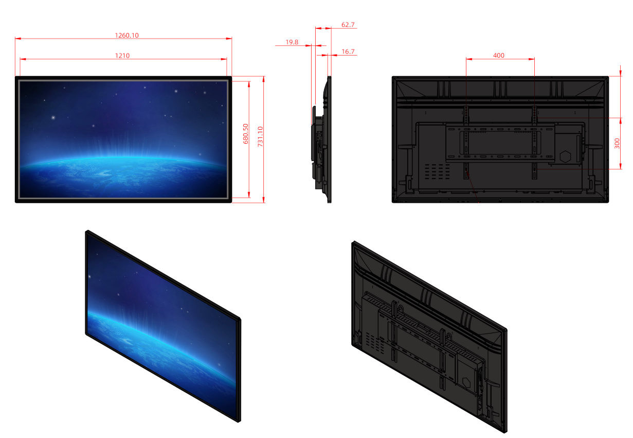 IP65 55'' Touch Screen Smart Board For Teaching High Definition