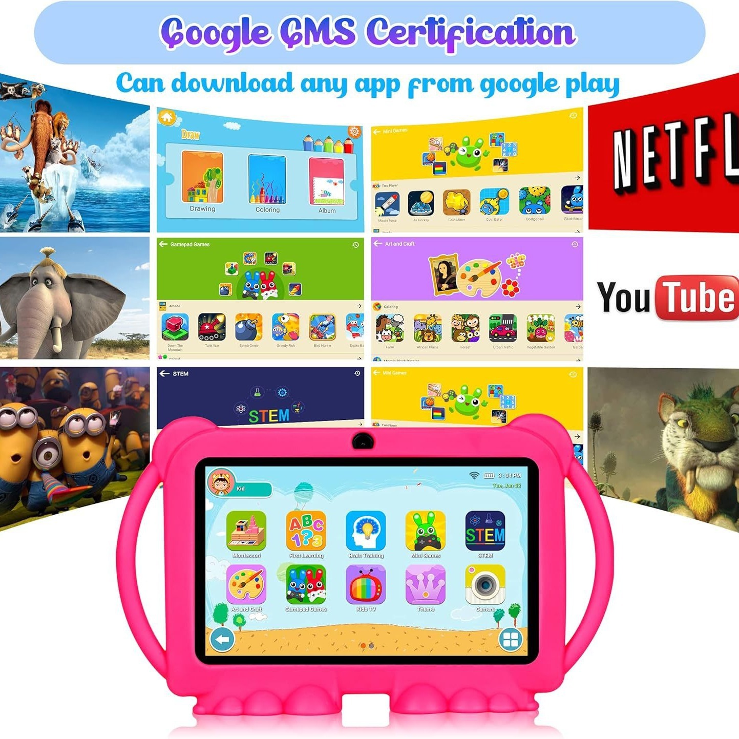 7 Inch A133 CPU Tablet for Kids Portable and Affordable Educational Device at a