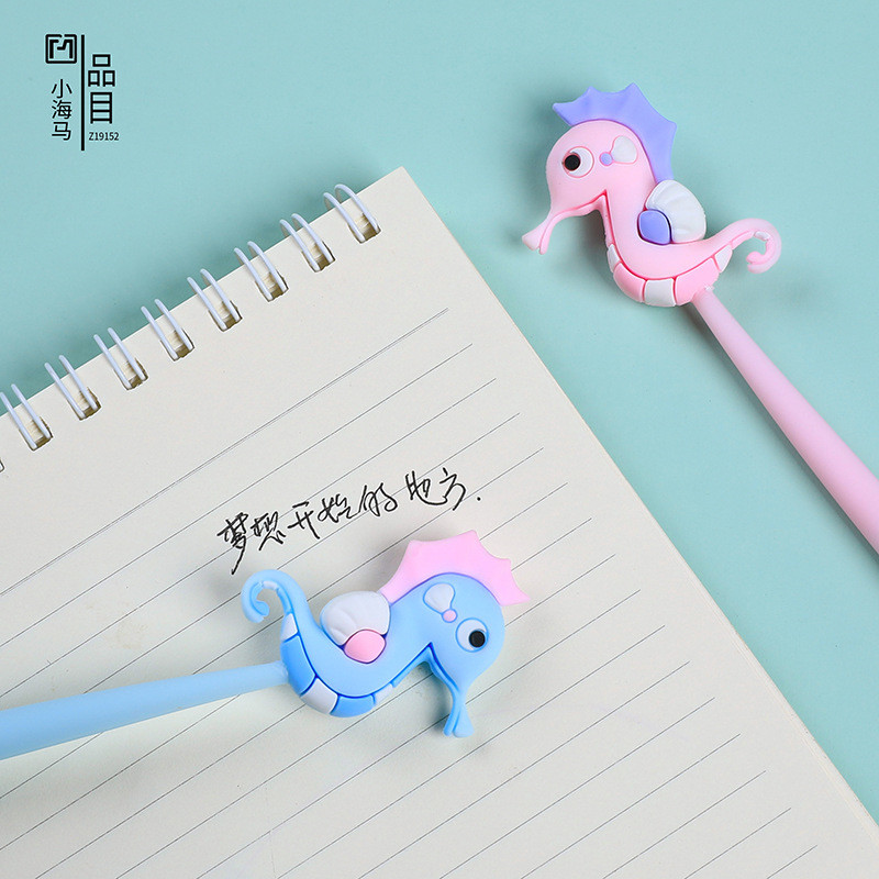Cute Cartoon Blue Gel Ink Pens Cartoon Animal Writing Pens 0.5 Mm Assorted Styles Pens Stationery For School Office Home Student Kids Birthday Present