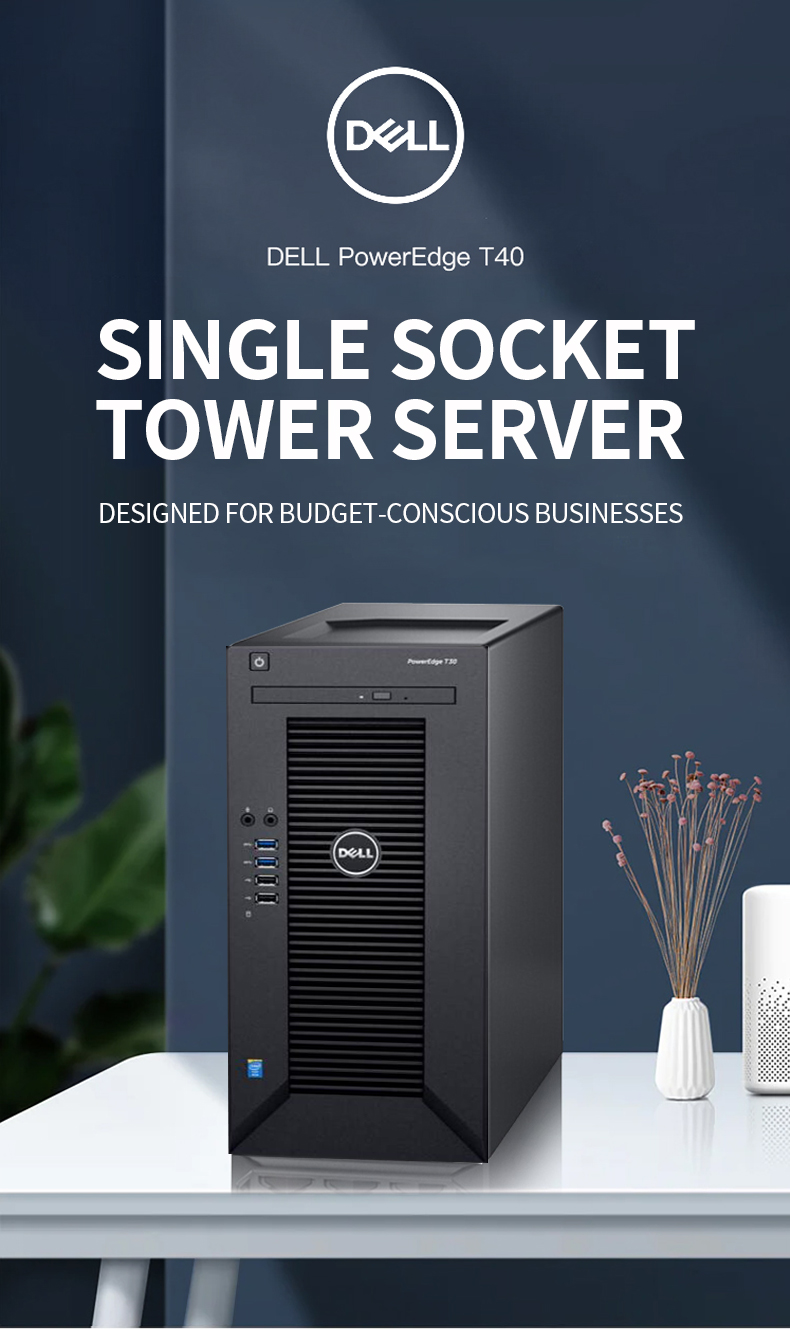 PowerEdge T30 Server 4-Bay Xeon E3-1225V5 3.3Ghz 4Core/4GB ECC/1TB SATA /DVD RW network server rack server