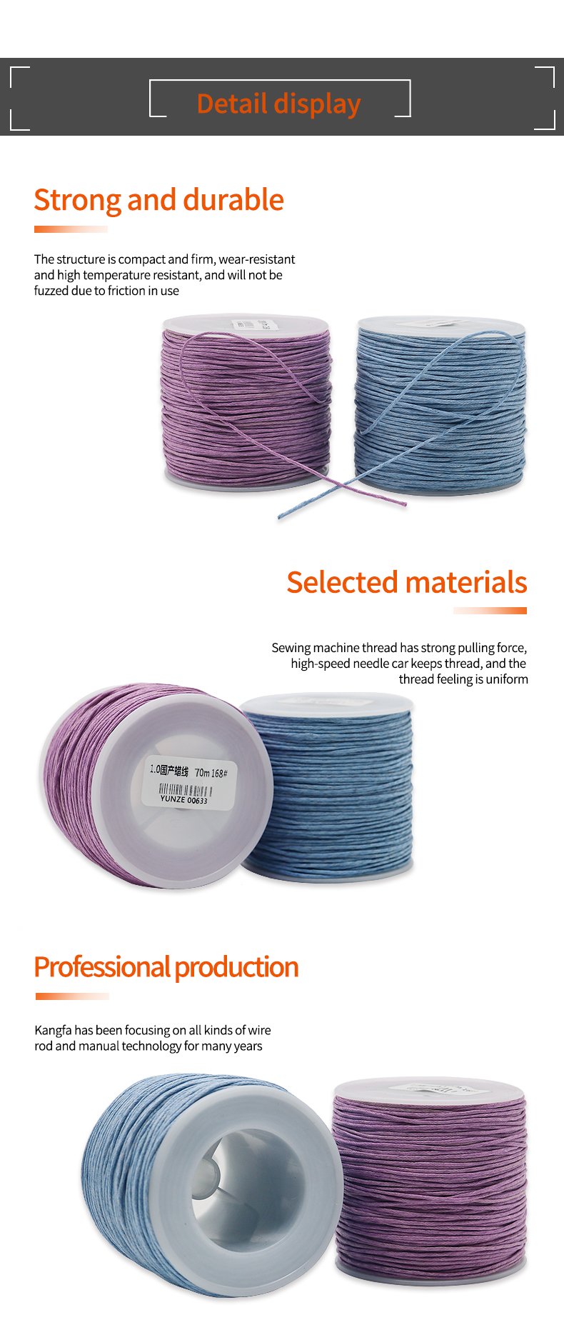 100% Cotton Roll Cord Waxed Thread Cord String Strap for Jewelry Making Plastic Cone