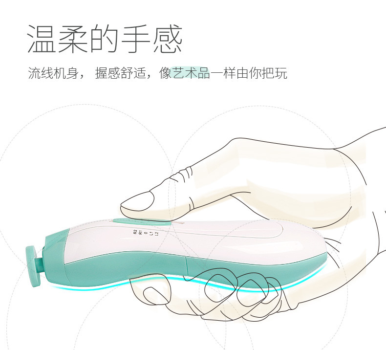 2 Speed Electric Baby Nail Trimmer With 6 Grinding Heads