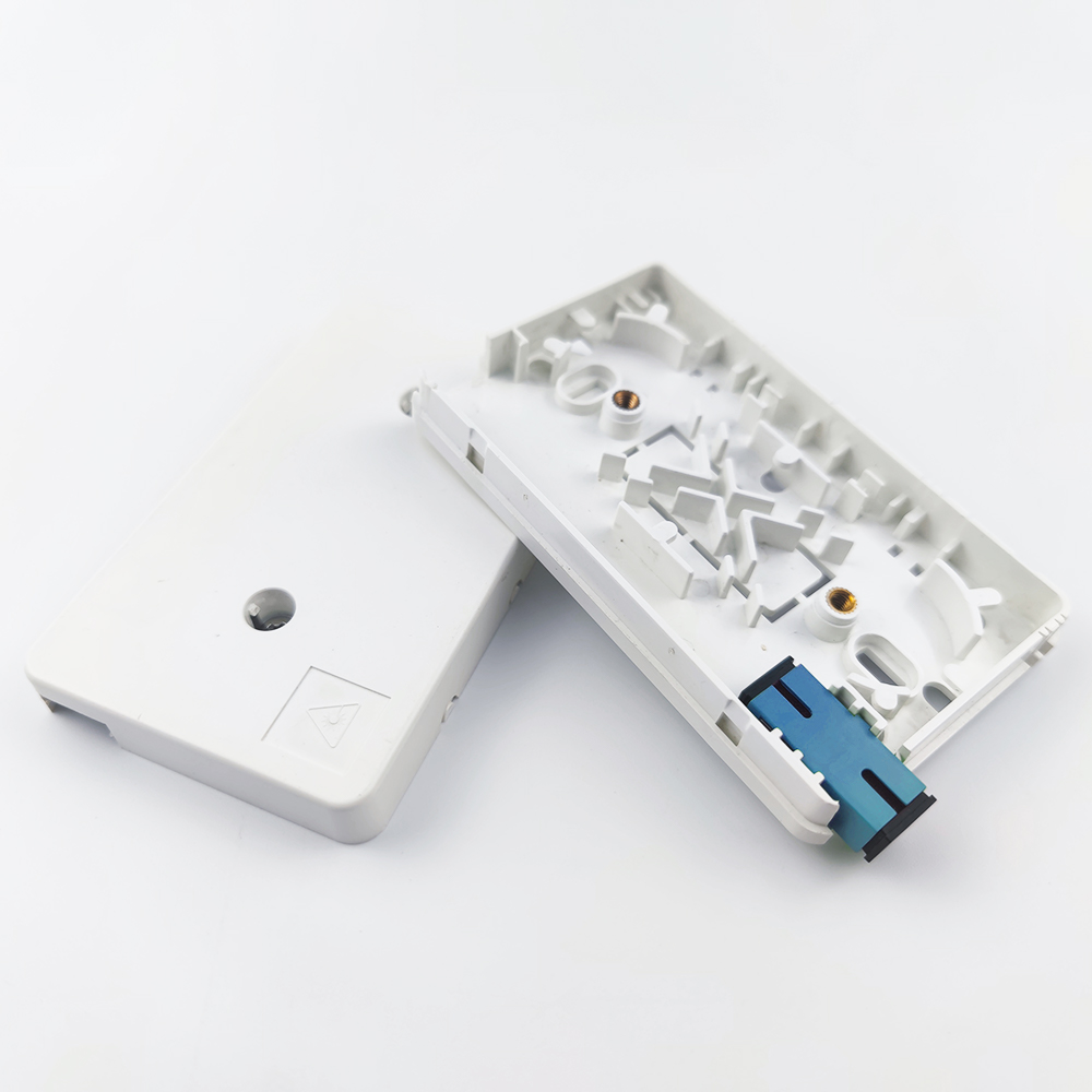 SC UPC Plastic Fiber Optic Faceplate Socket Panel for 2 Cores Indoor FTTH Network Cable