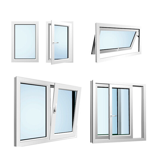 Soundproof PVC Tilt And Turn Replacement Windows Customized For House