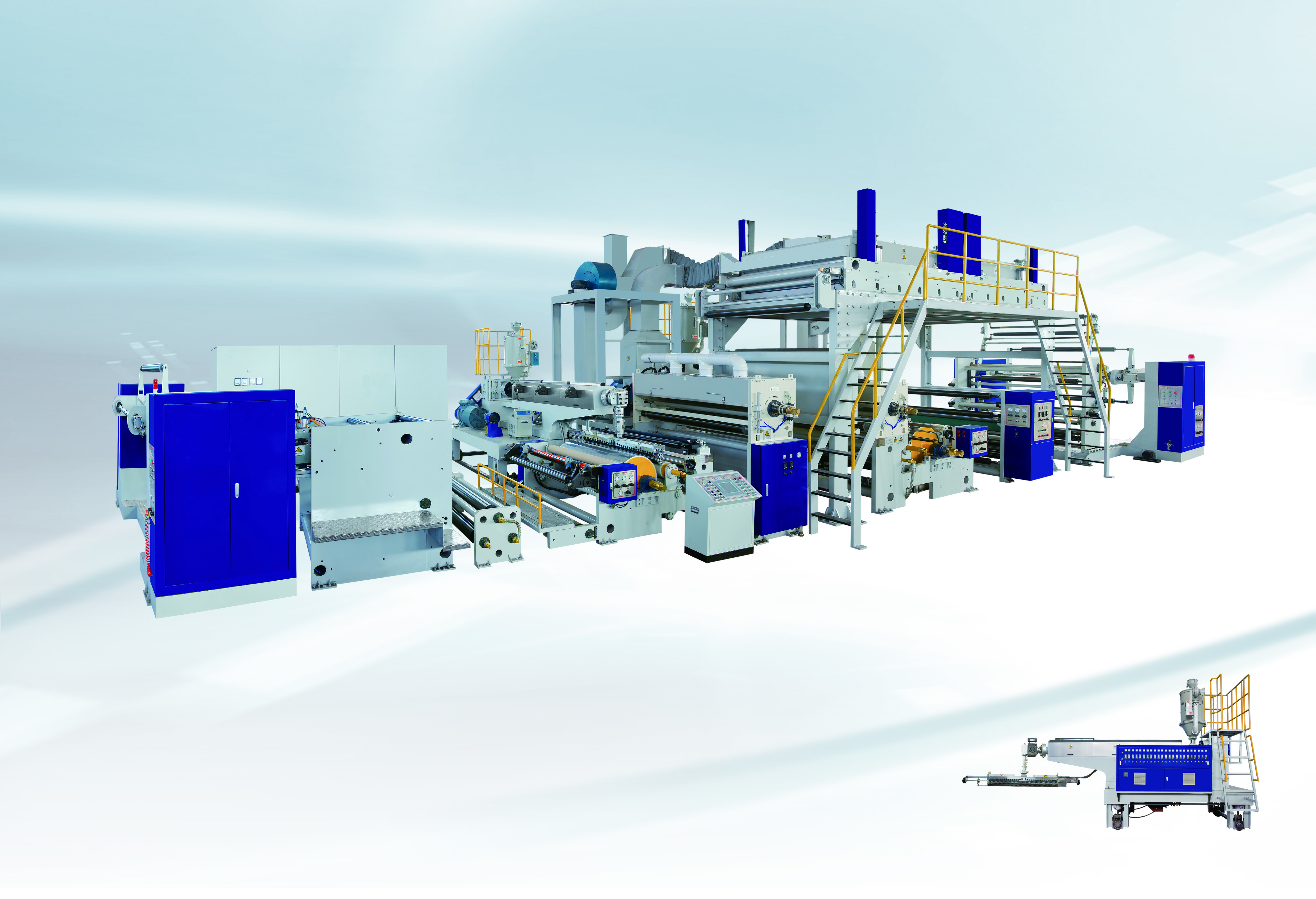 Automatic Release Paper Laminating Machine Double Shaft - Less Paper Roll Stands single srew single T-die