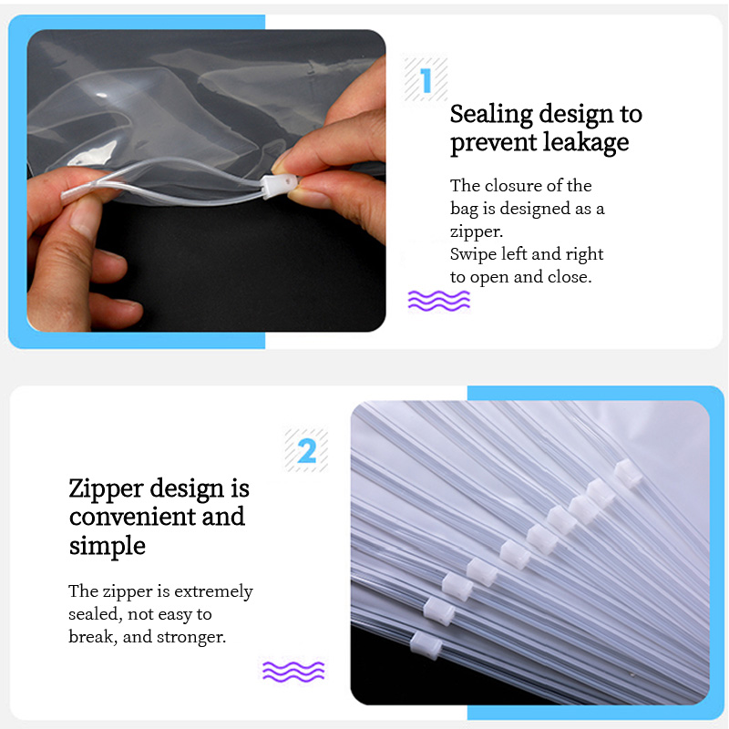 Custom Resealable PVC Ziplockk Packaging Bag Clear Frosted Plastic Zip Bags For Clothes
