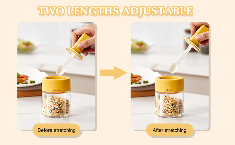 New Arrive Versatile Kitchen Seasoning Storage Bottle Set With Telescopic Spoon