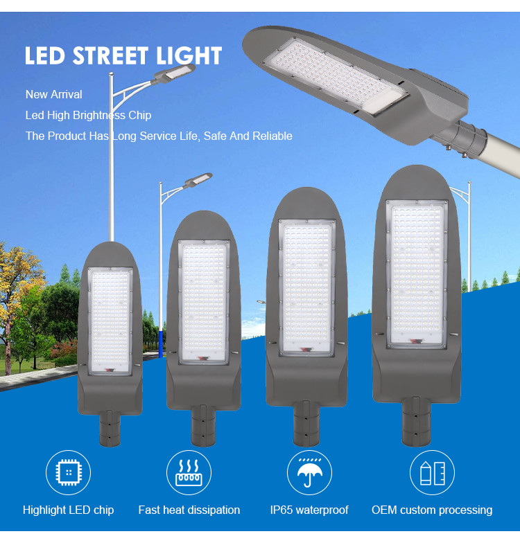 High Lumens 50w 100w 150w 200w Led Street Light For Outdoor Places