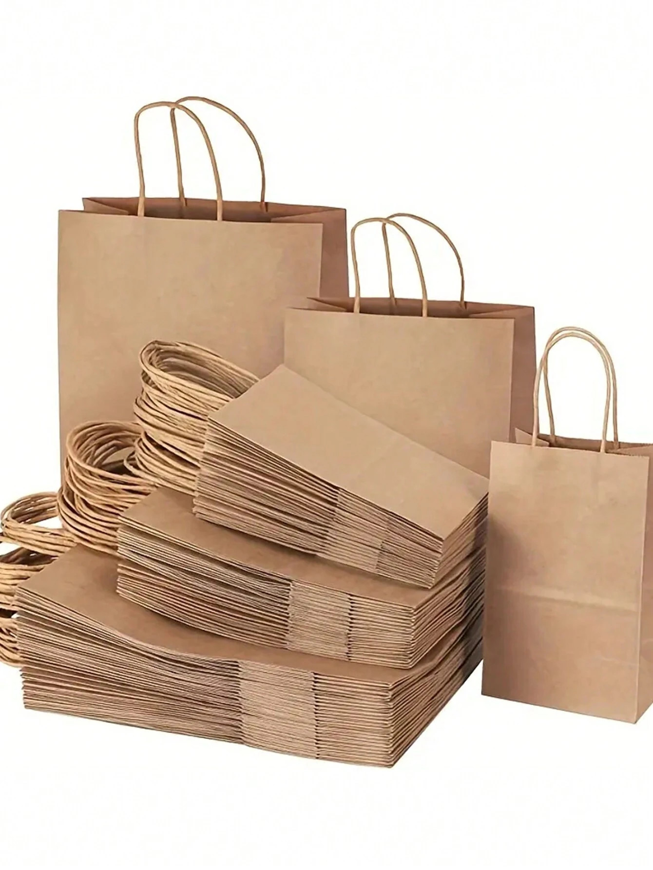 Custom Logo Lightweight Paper Packing Bag With Square Bottom And Twisted Handle