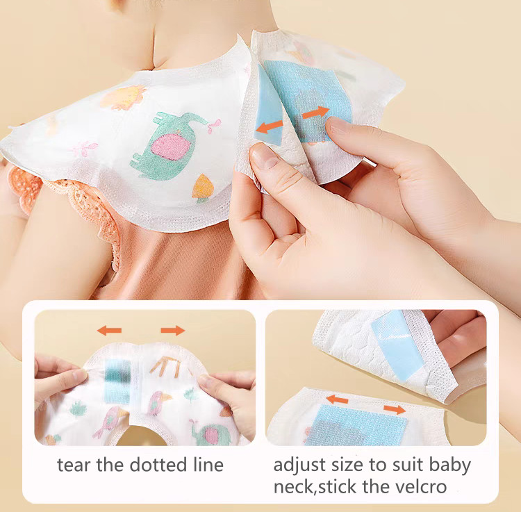 Waterproof Disposable Dribble Bibs Feeding Eco Friendly Dribble Proof Bibs