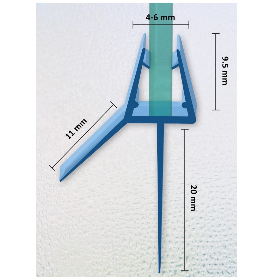 20-90 Shore Hardness Waterproof Shower Door Sealing Strips for Customized Glass Doors