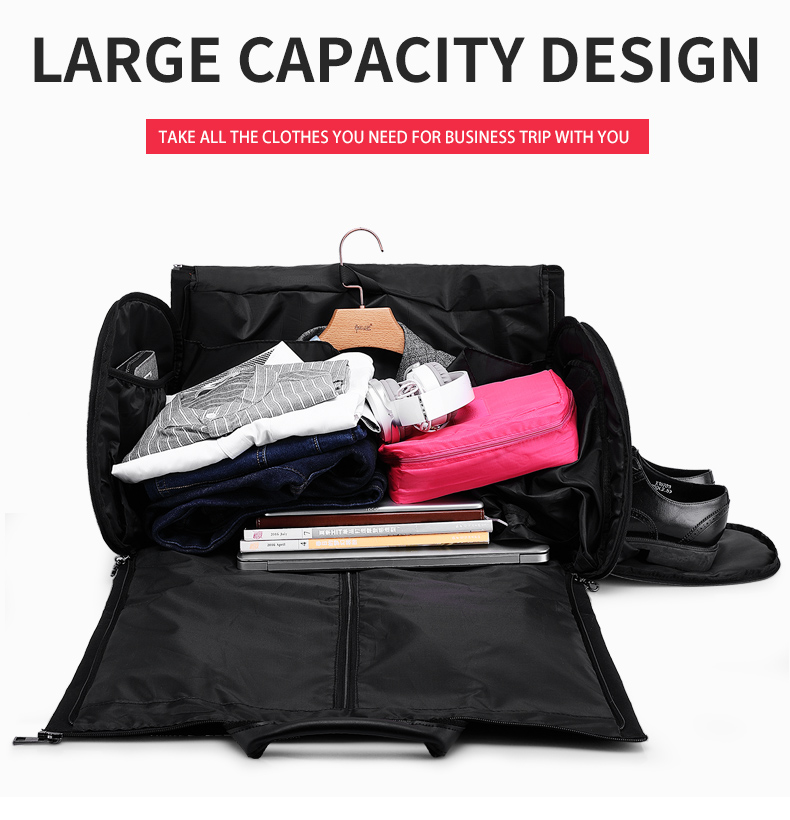 Wholesale Multifunction Waterproof men business Travel Duffle Custom logo Foldable Suit Cover Garment Bag