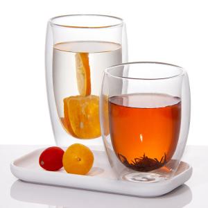 Buy cheap Empty Cappuccino Glasses Double Walled Insulated Glass Tumblers 350ml 650ml product
