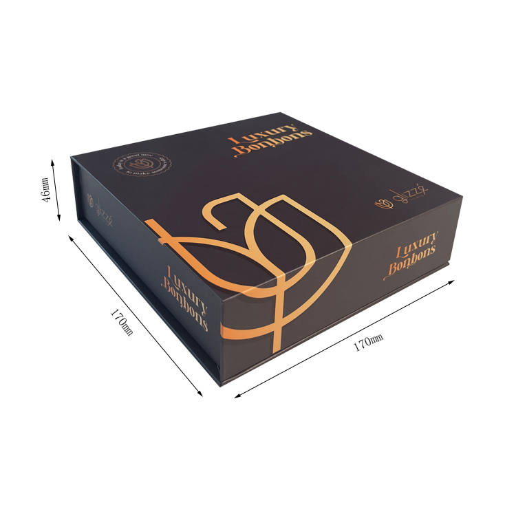 Custom Stamped Logo Foil Small Hot Chocolate Bon Bon Packaging Gift Boxes for Safe