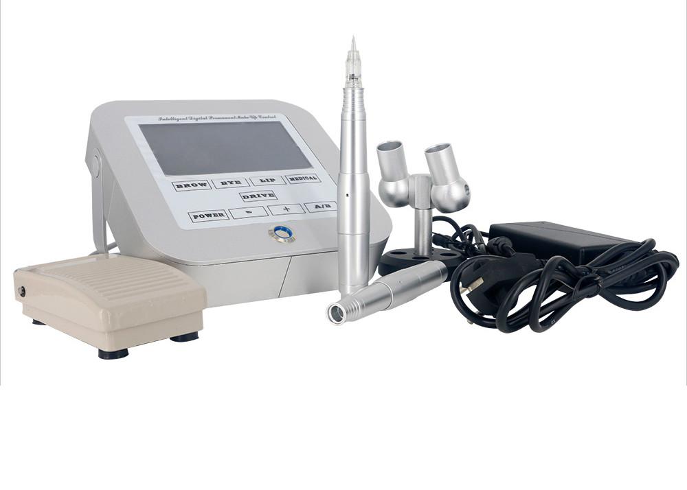 Silver Aluminum Multifunction Semi Permanent Makeup Machine / Digital Tattoo Machine Gun