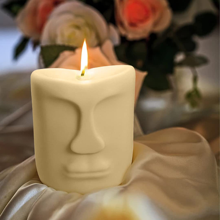Human Face Candle Silicone Moulds Eco Friendly Anti tear Reusable Candle Mold