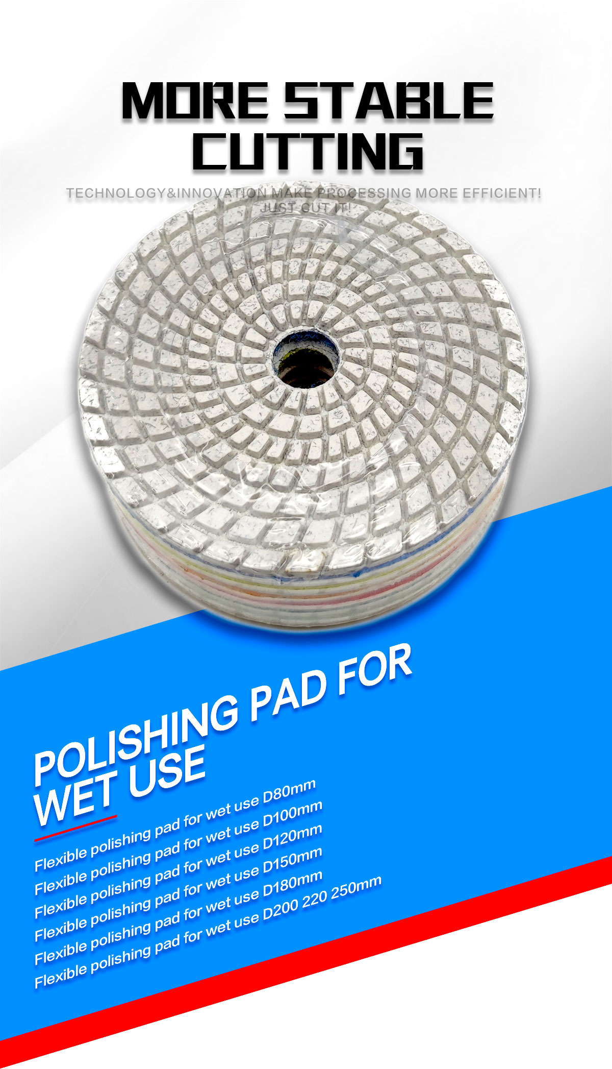 4'' Diamond Polishing Tools for Granite Marble Stone 3-step Pads Abrasives Sandpaper