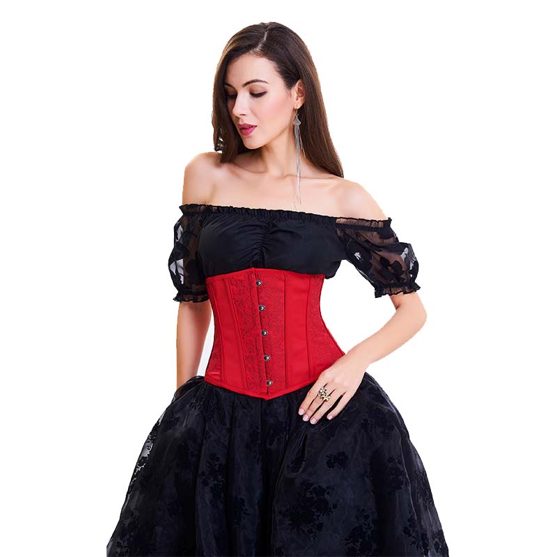 Wholesale Bustier Corset Red and Black front