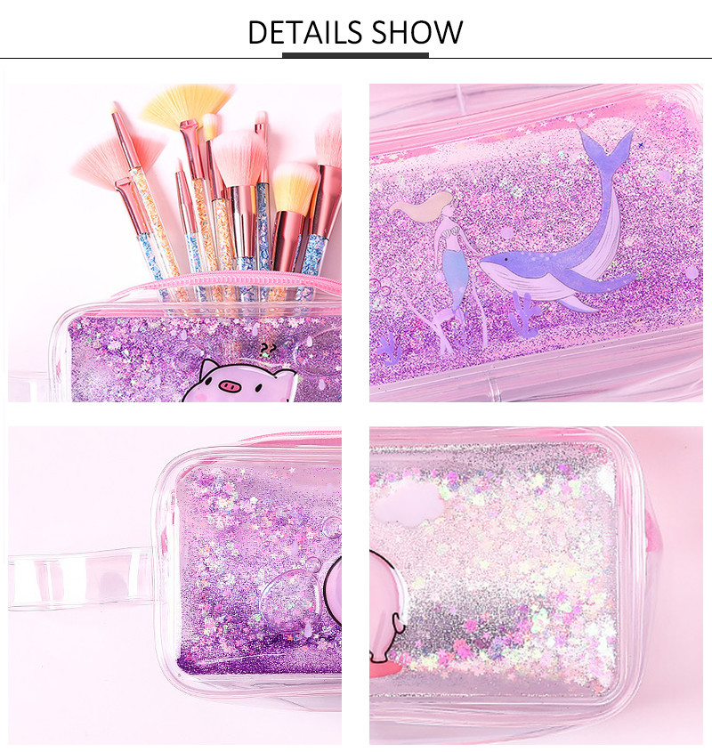 Quicksand Effect Travel Portable PVC Clear Cosmetic Bag