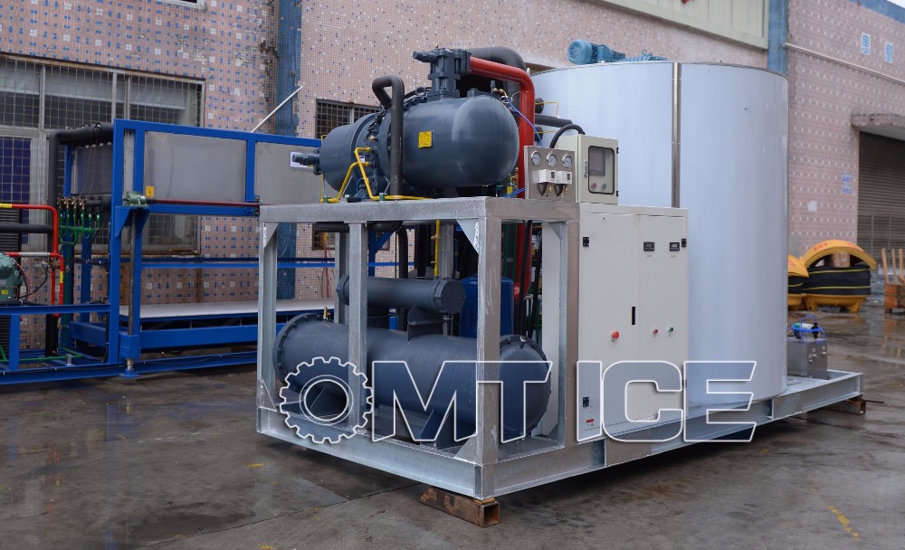 8ton Flake Ice Maker Machine For Fishes Storage with Compressor Bitzer