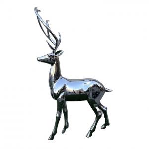 China Stainless Steel Deer Sculpture Multiple Shapes Garden Animal Statues on sale