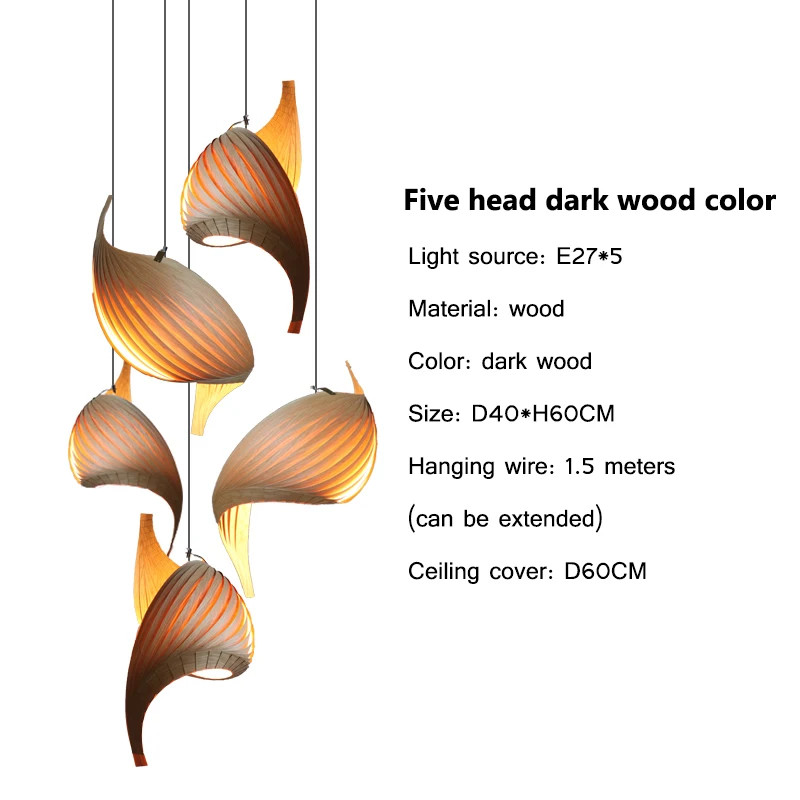 Veneer pendant light Nordic wooden hanging lamp replica design lamp(WH-AP-545)