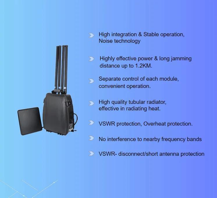 6 Bands Portable Manpack Style Drone Suppression Uav Defense System
