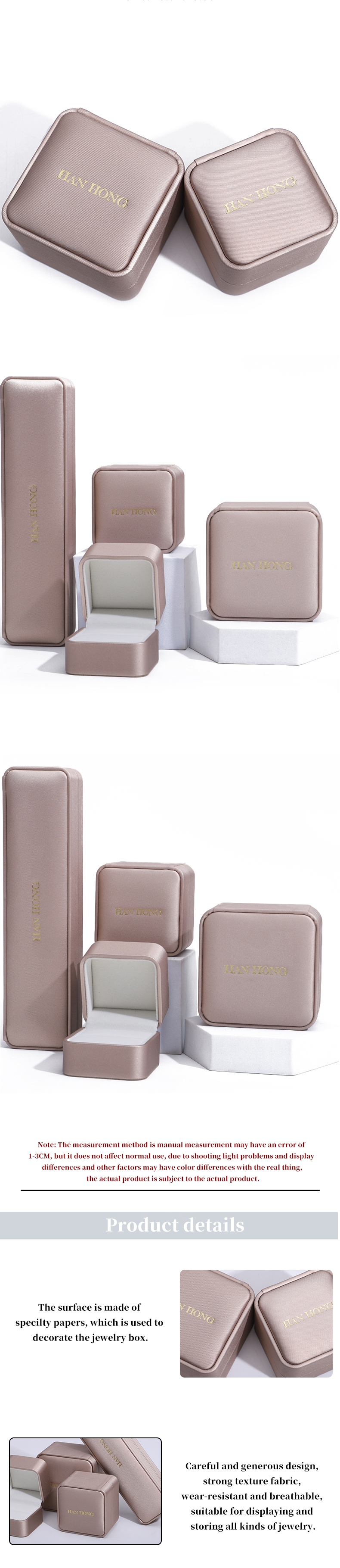 Champaign Gold PU Leather Jewellry Packaging Box Luxury Customized Size